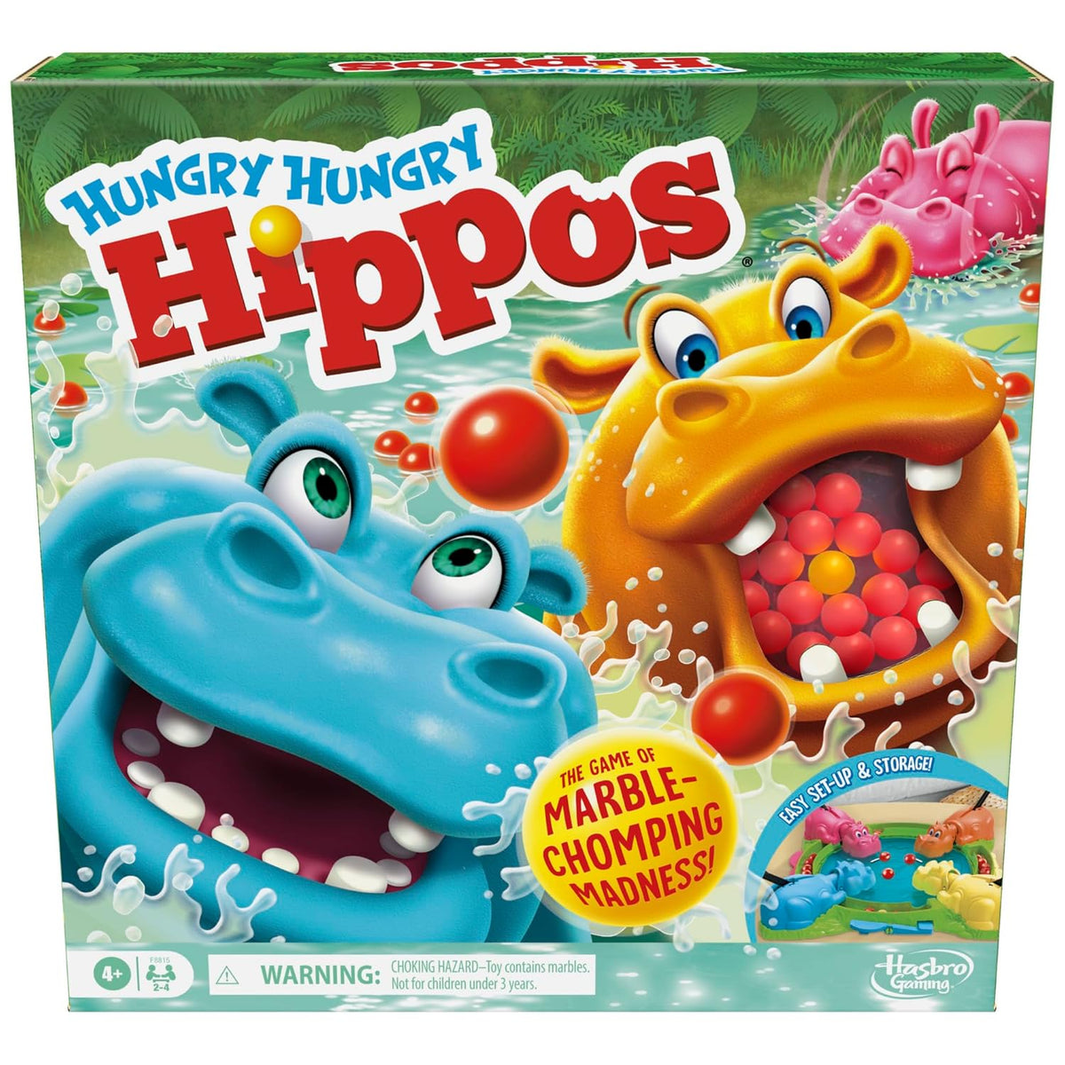 Hasbro Gaming Hungry Hungry Hippos 2–4 Players 4Y+ – Multicolor