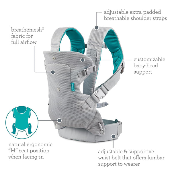 Infantino Carrier Flip 4-in-1 Light & Airy Convertible Light Gray