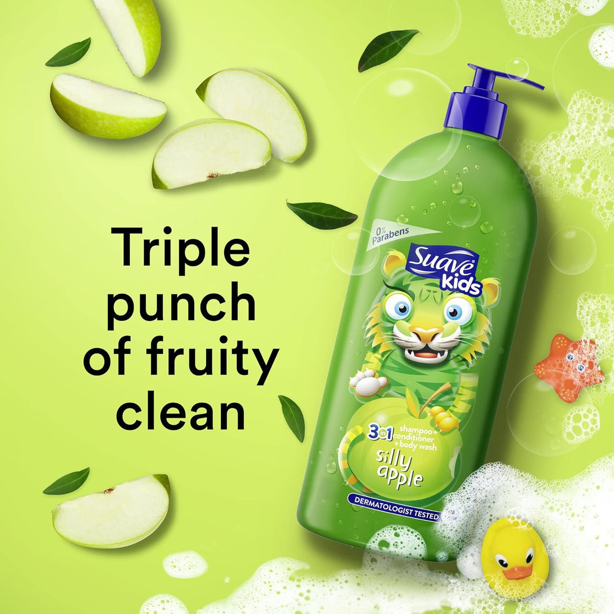 Suave Kids 3in1 Shampoo + Conditioner + Body wash Silly Apple - 532ML