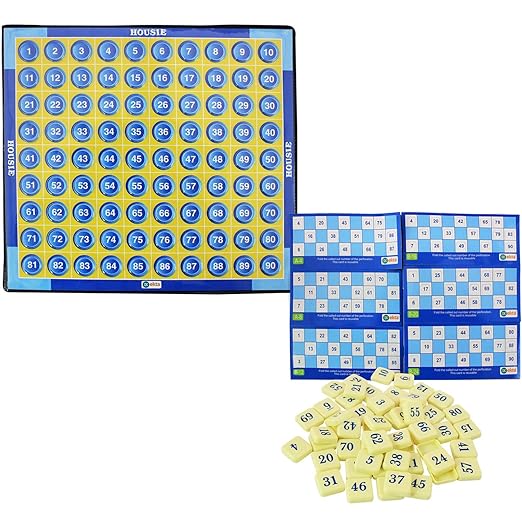 Funskool Housie Board Game With 48 Reusable Cards & Tile Fixable Board Game