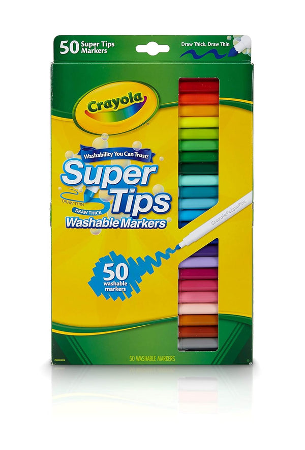 Crayola Fine Washable Super Tips with Silly Scents Markers, 50 Count