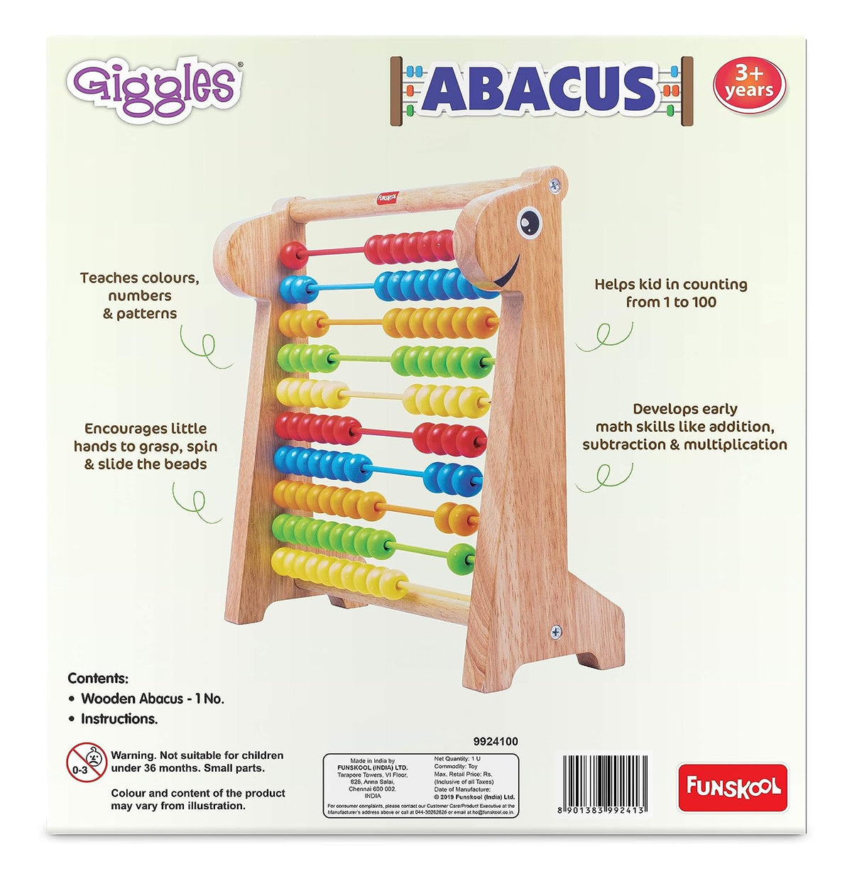 Learning Toy Giggles Giraffe Abacus 26-Piece – Multicolor