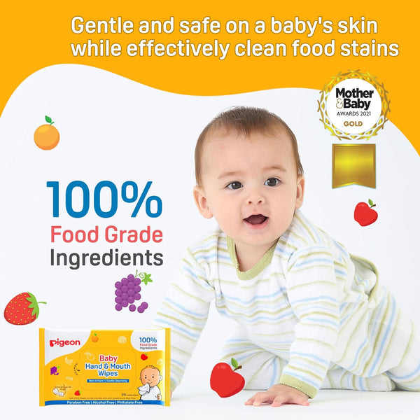 Pigeon Baby Hand And Mouth Wipes (20 Sheets) - Pack Of 1