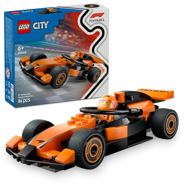LEGO City F1 Driver With Mclaren Race Car 6+ 86Pcs 60442