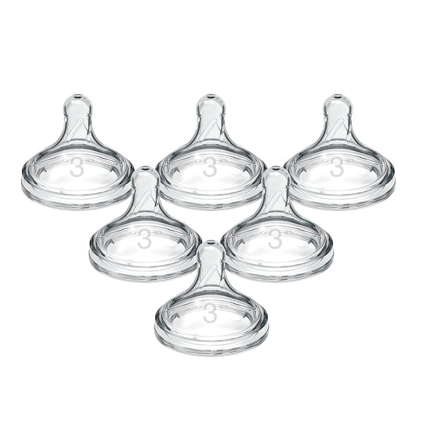 Dr. Brown's Level 3 Natural Silicone Nipple Wide Neck Pack OF 6