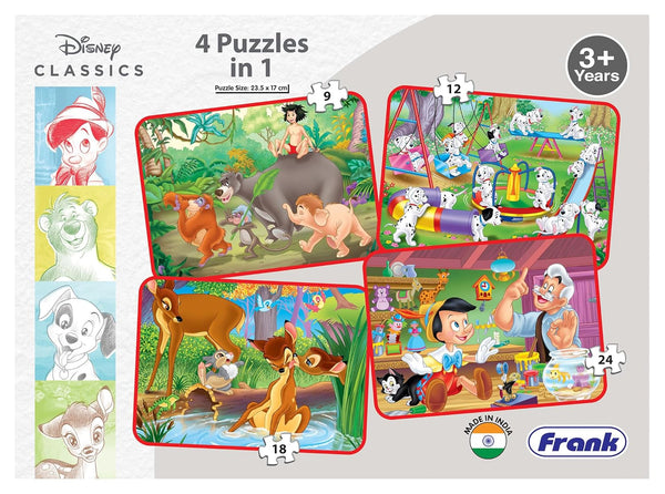 Frank 4 in 1 Disney Classics Jigsaw Puzzle 3Y+