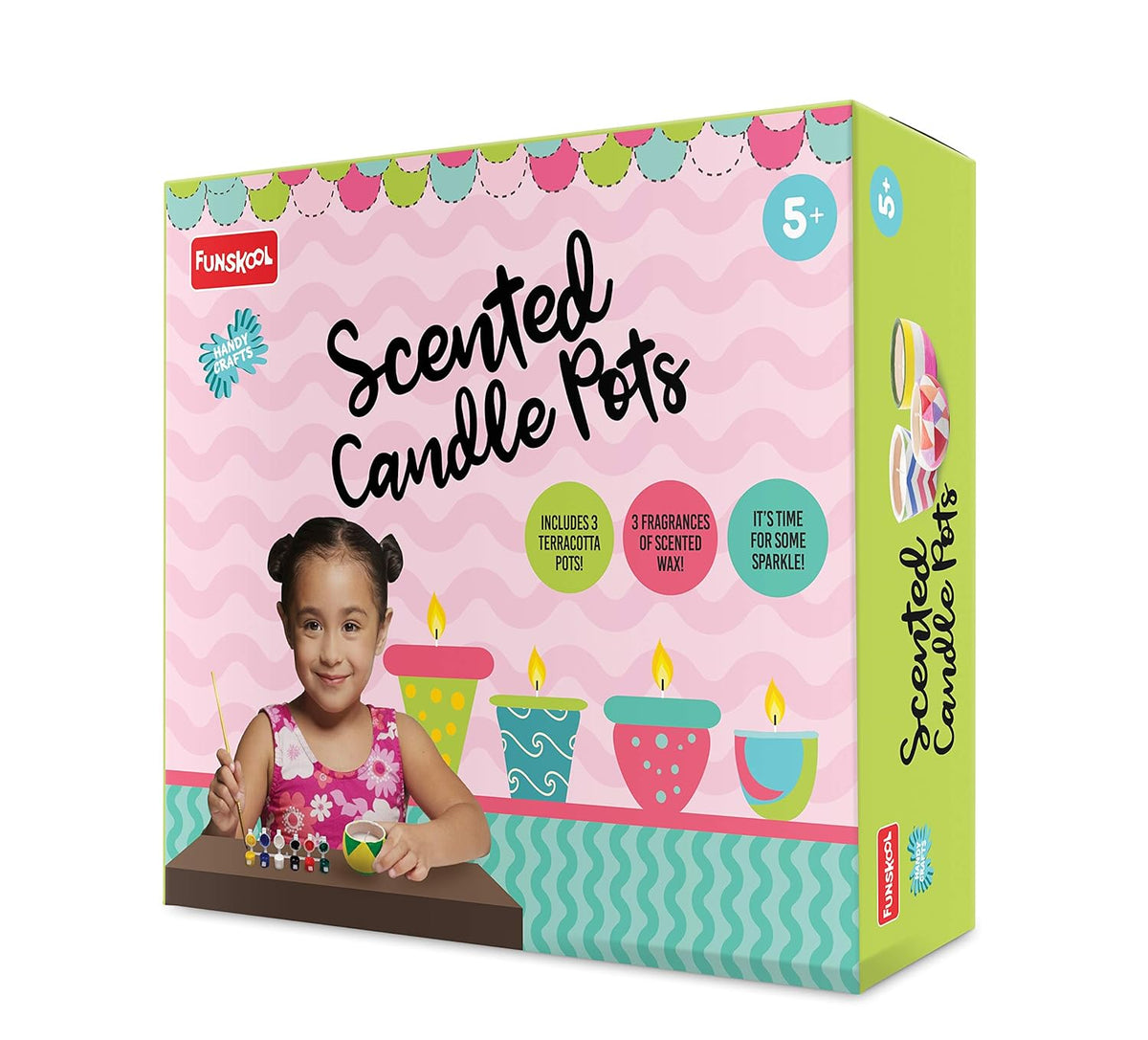 Art & Craft Kit Funskool Handycrafts Scented Glass Candle Kit 3 Candles 8Y+ – Multicolour