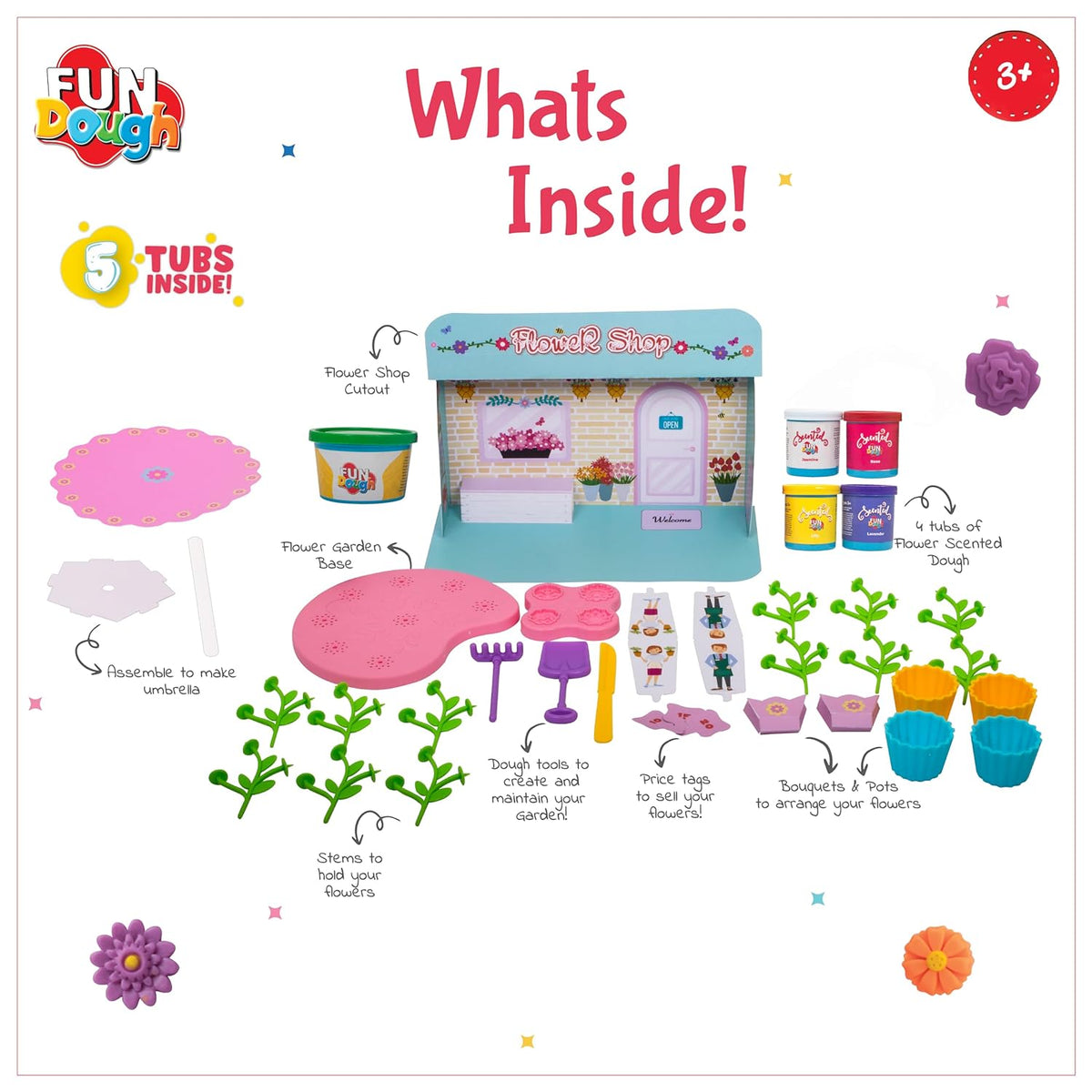 FunDough Clay Flower Shop Playset