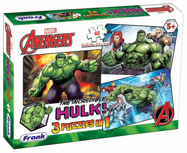 Frank Marvel Avengers Puzzles The Incredible Hulk 3 Puzzles In 1