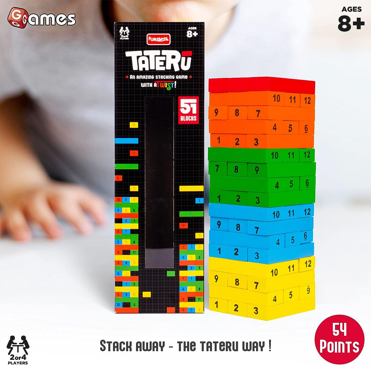 Funskool Games Tateru Hardwood Blocks 51 Pieces Multicolour