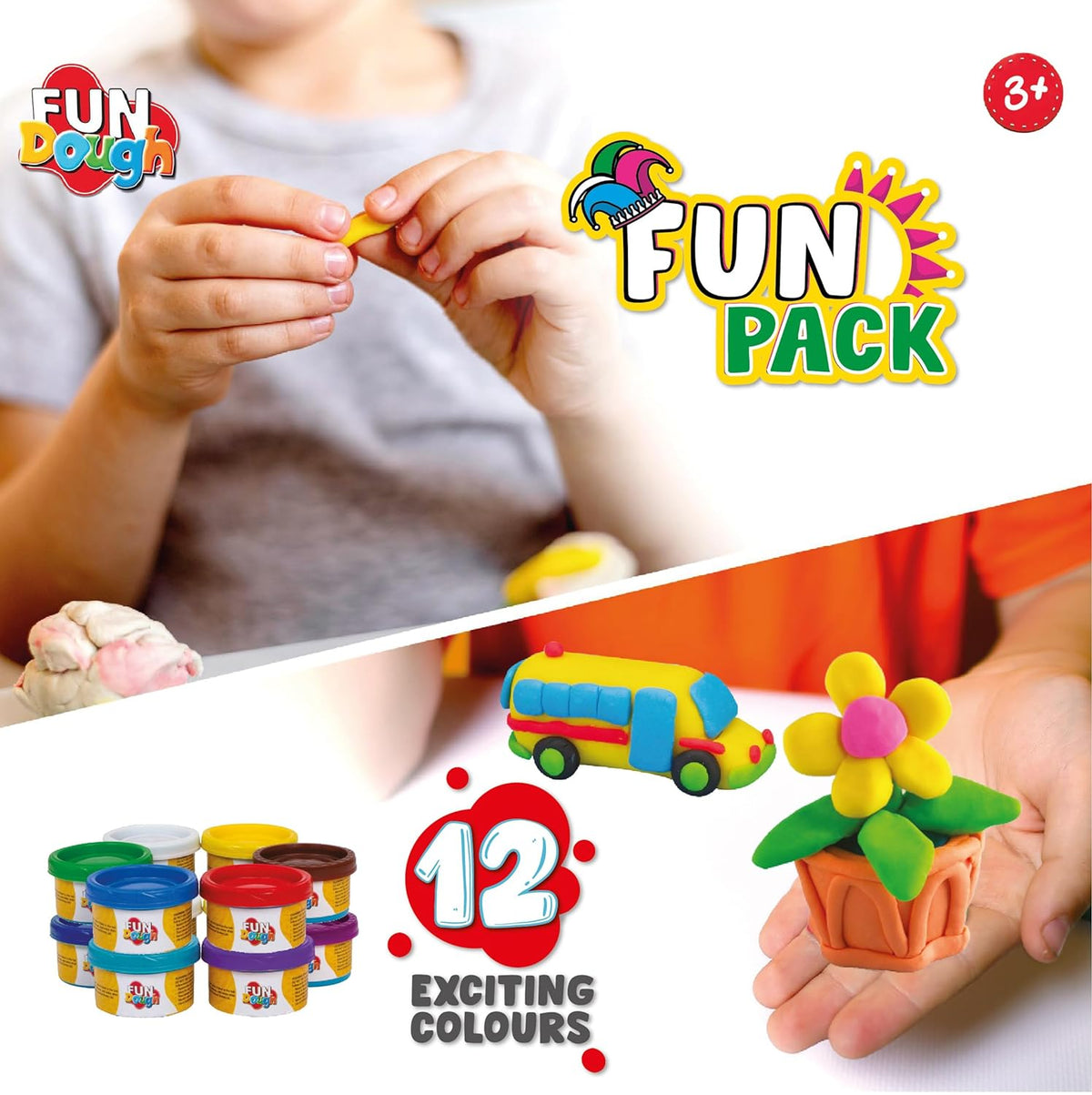 Dough Set Funskool Fundough Fun Pack 12 Tubs – Multicolour