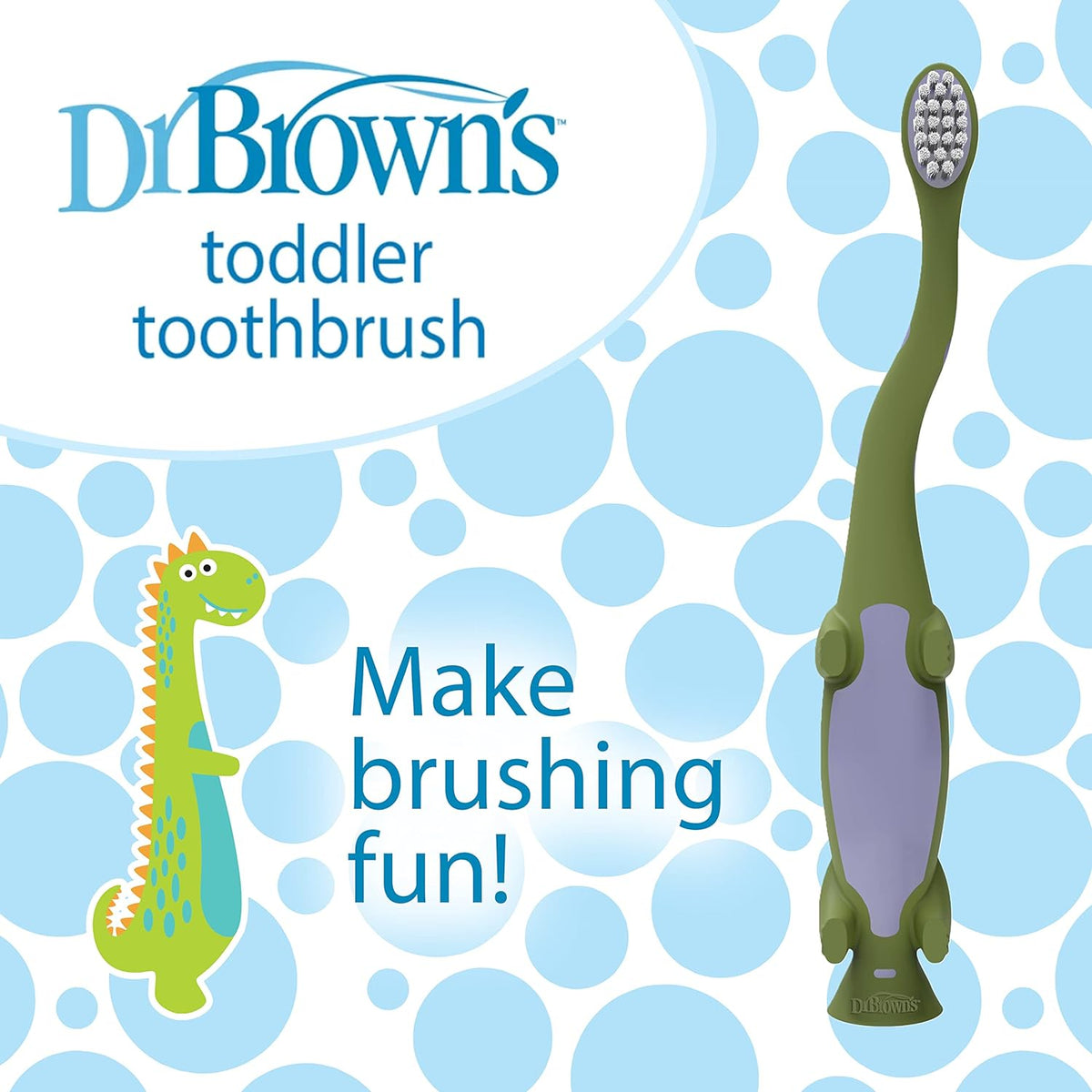 Dr. Brown's Dinosaur Toddler Toothbrush 1-4 Years Green