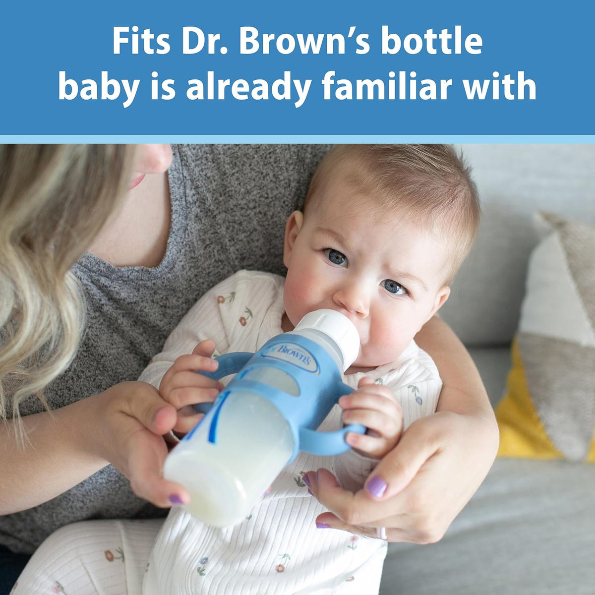 Dr. Brown’s Milestones Narrow Sippy Spout Bottle 250ml Lt Blue & Lt Gray 2-Pack