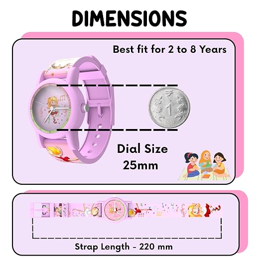 Spiky Sleek C6 Floral Analog Kids Watch 2–8Y – Pink