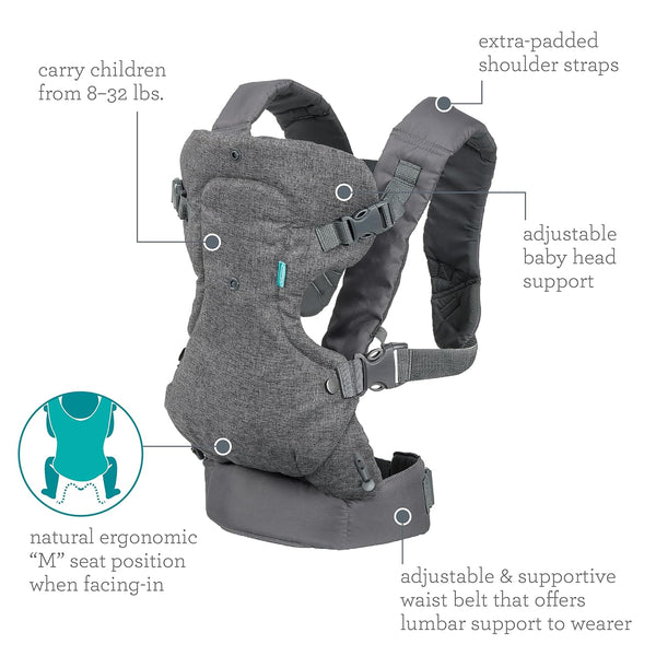 Infantino Carrier Flip 4-in-1 Light & Airy Convertible Grey