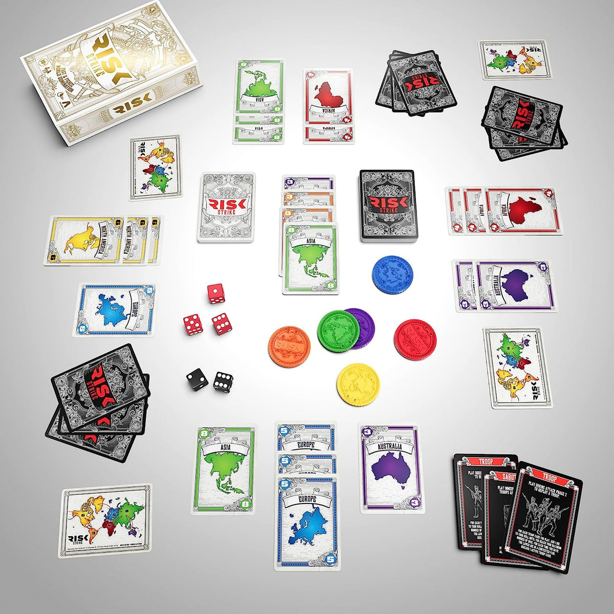 Hasbro Gaming Risk Strike Cards & Dice Strategy Game 10Y+ Multicolor