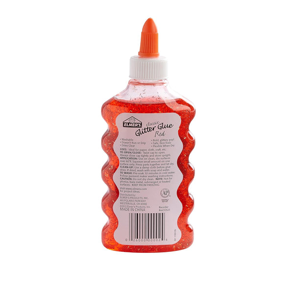 Elemers Glitter Glue 180 Ml Red