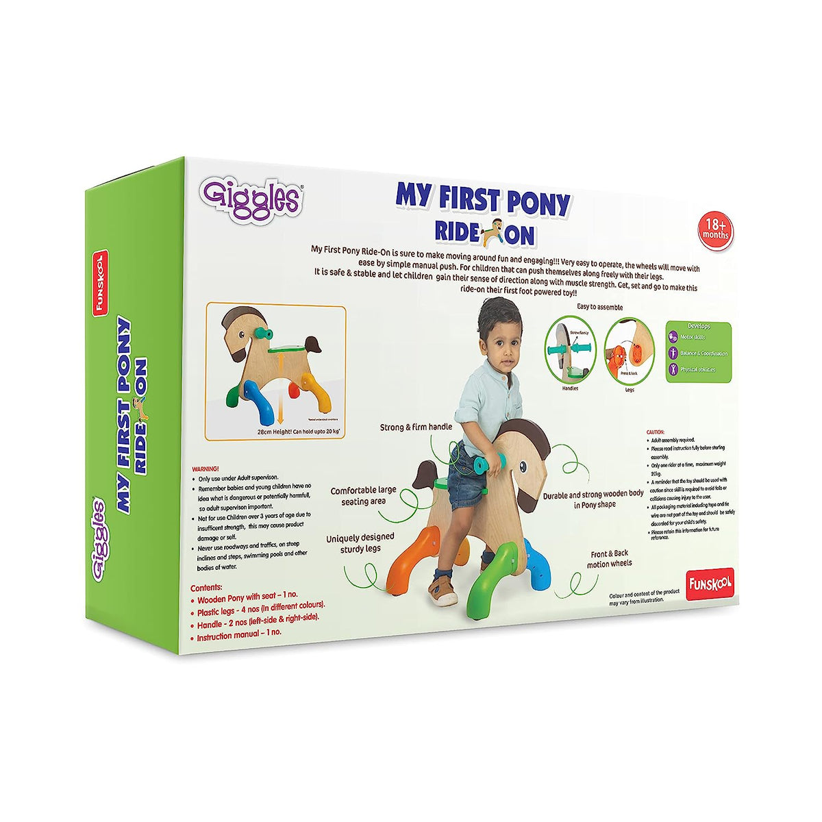 Giggles My First Pony Ride-On Toy 18M+ – Multicolor