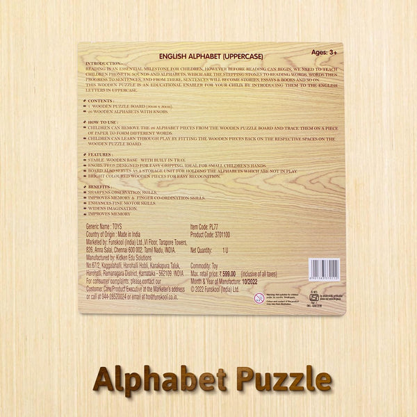 Funskool Alphabet Wooden Abc Puzzle Shape