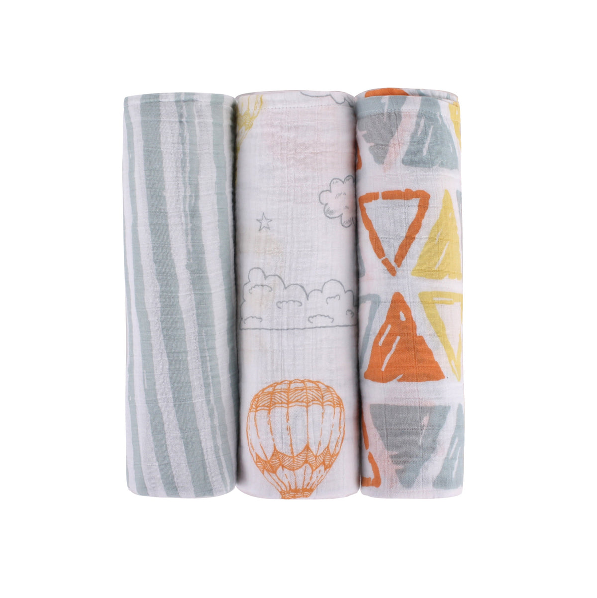 Abracadabra Cotton Muslin Swaddles Pack of 3 – Hot Air Balloon
