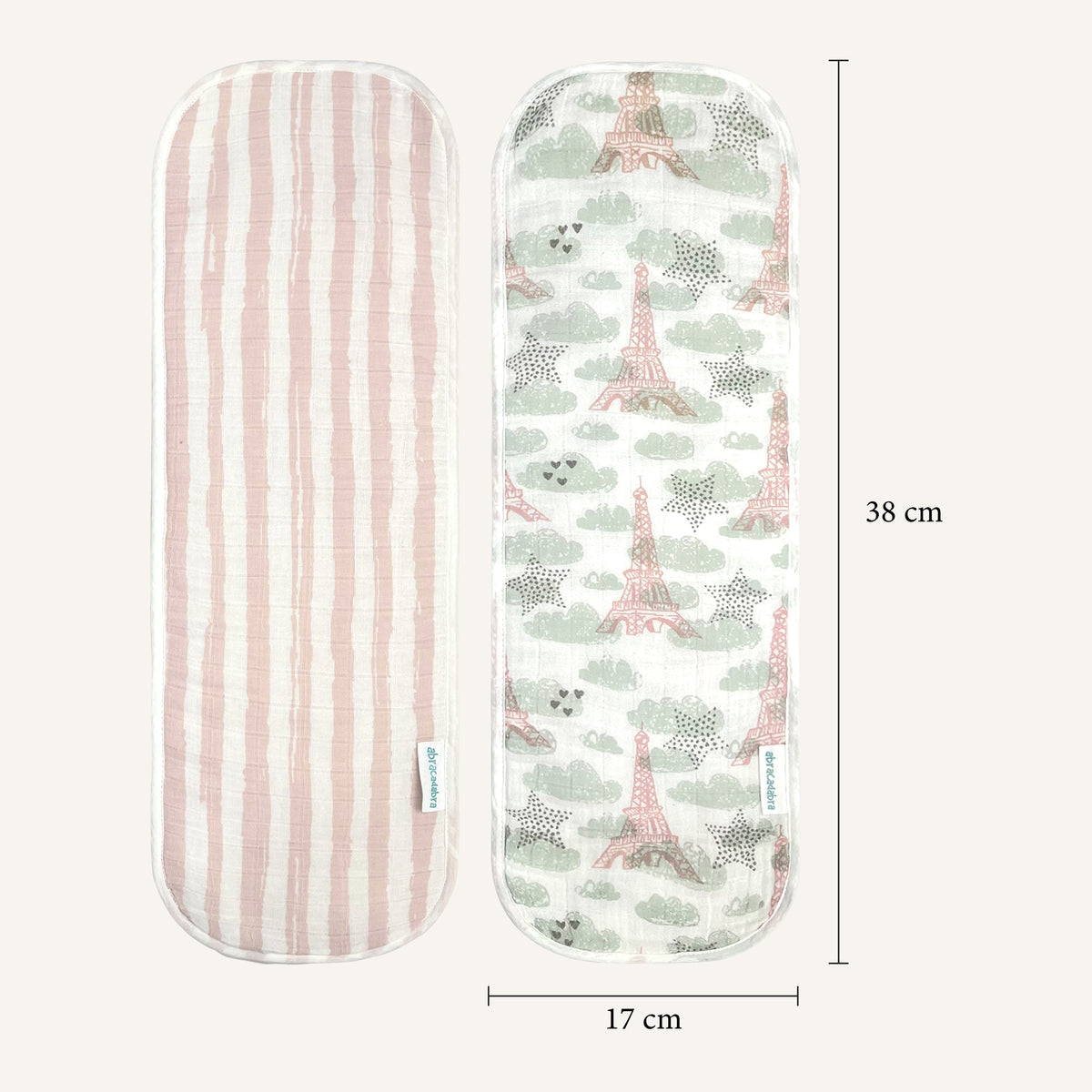 Abracadabra Muslin Burp Pads Set of 2 – Eiffel Tower