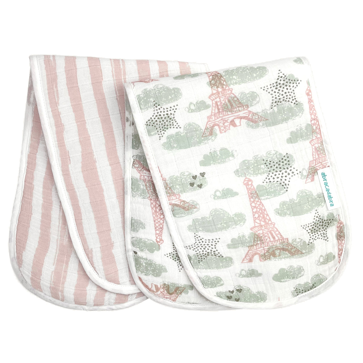 Abracadabra Muslin Burp Pads Set of 2 – Eiffel Tower