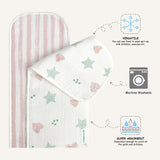 Abracadabra Muslin Burp Pad - Stars & Hearts