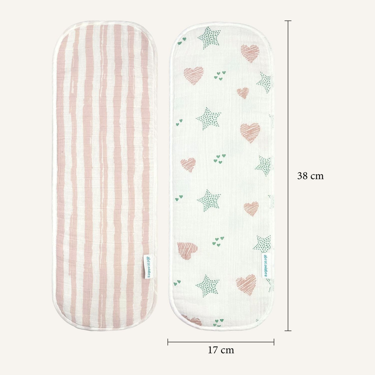 Abracadabra Muslin Burp Pad - Stars & Hearts