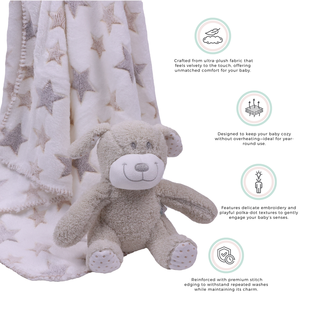 Abracadabra Toy with Blanket Gift Set Dog 75 × 75 cm Multicolour