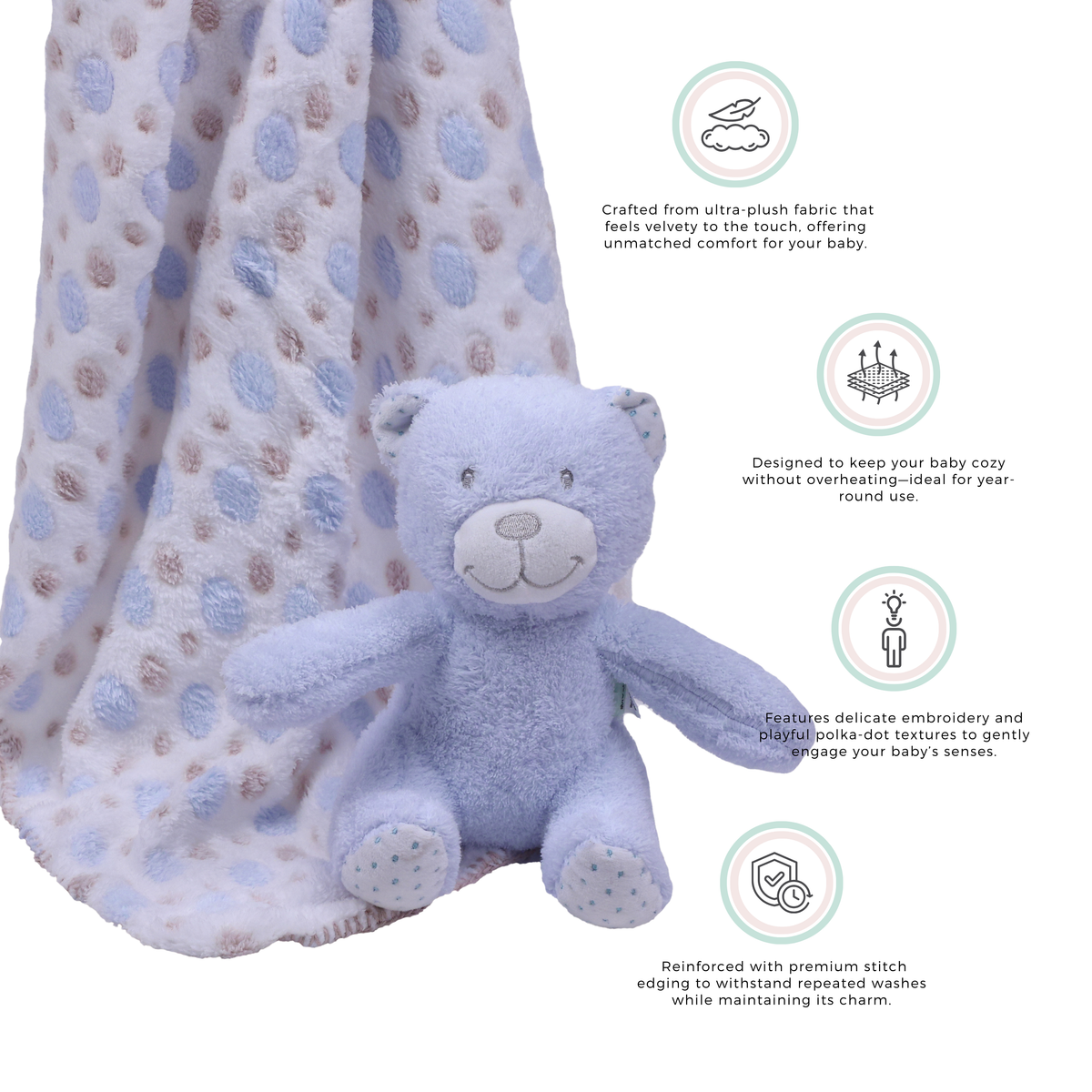 Abracadabra Toy with Blanket Gift Set Bear 75 × 75 cm Multicolour