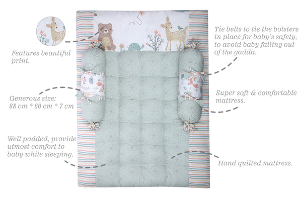 Abracadabra Gadda Set With Two Bolsters - Bambi & Friends