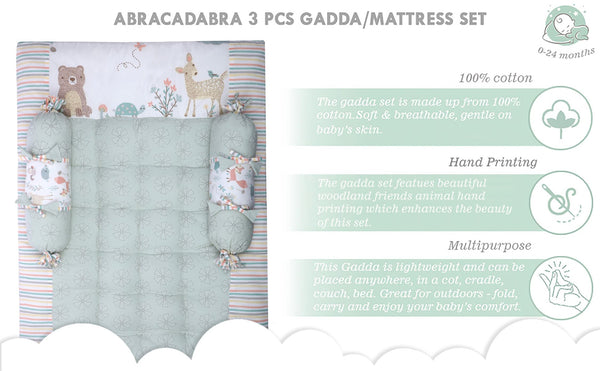 Abracadabra Gadda Set With Two Bolsters - Bambi & Friends