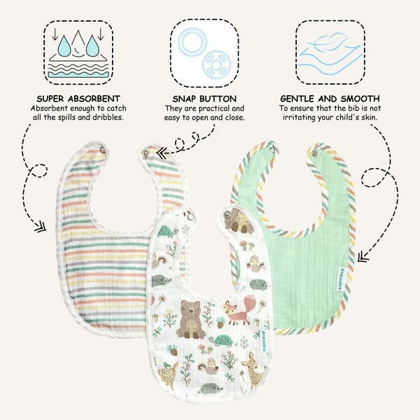 Abracadabra Muslin Bibs - Bambi & Friends