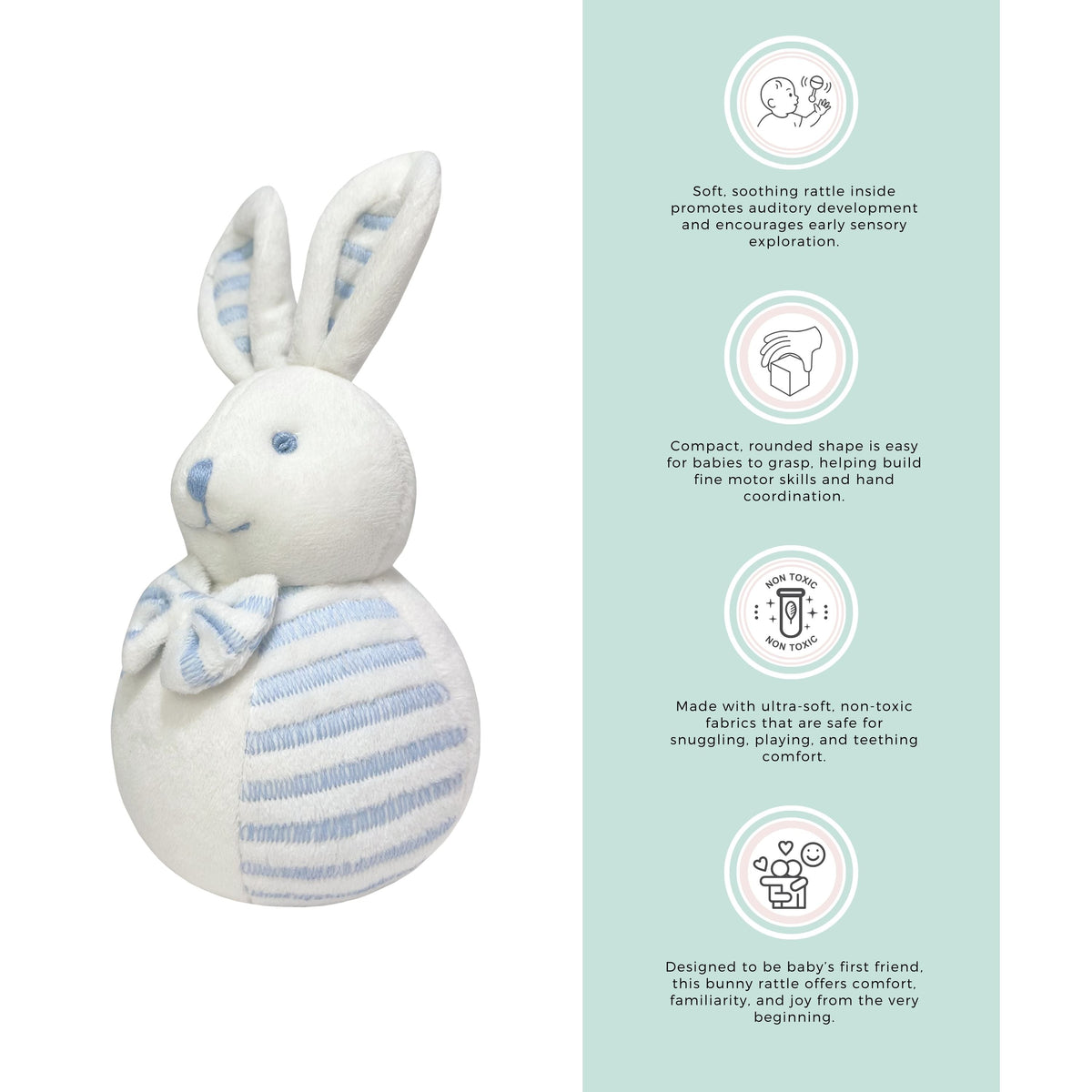 Abracadabra Bunny Rattle Blue 3M+