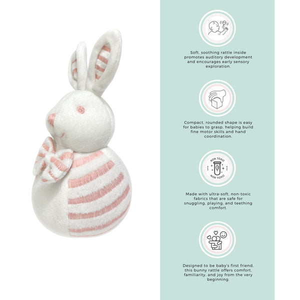 Abracadabra Bunny Rattle – Pink | Soft Plush Baby Rattle