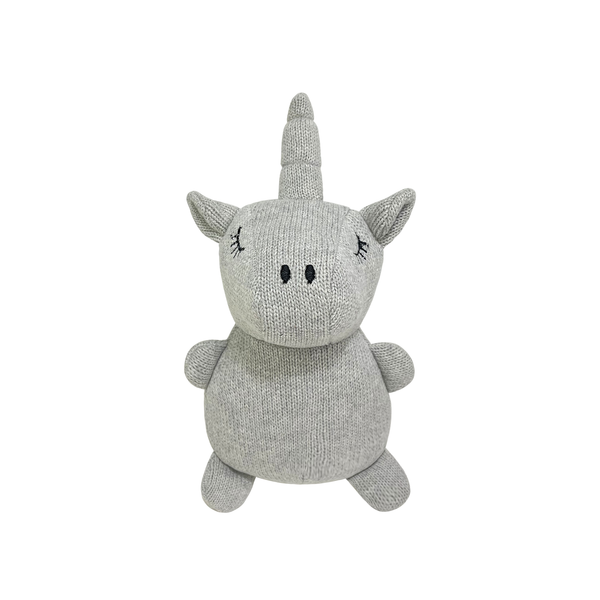 Abracadabra Luna the Unicorn Knitted Toy – Grey