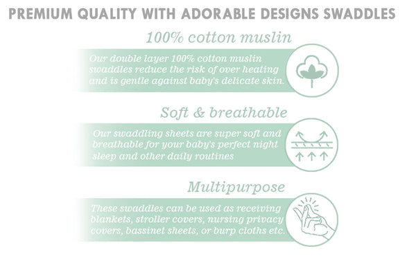 Abracadabra Swaddles (Set Of 3) - Sleepy