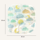 Abracadabra Muslin Wipes Set of 3 25 × 25 cm Lost in Clouds Multicolour