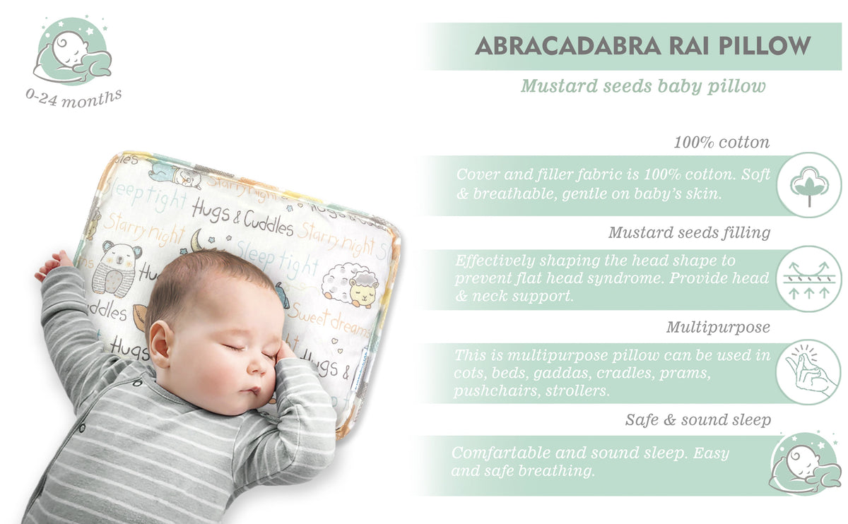 Abracadabra Rai Mustard Seed Baby Pillow – Sleepy Friends