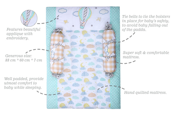 Abracadabra Gadda Set With Two Bolsters - Lost In Clouds