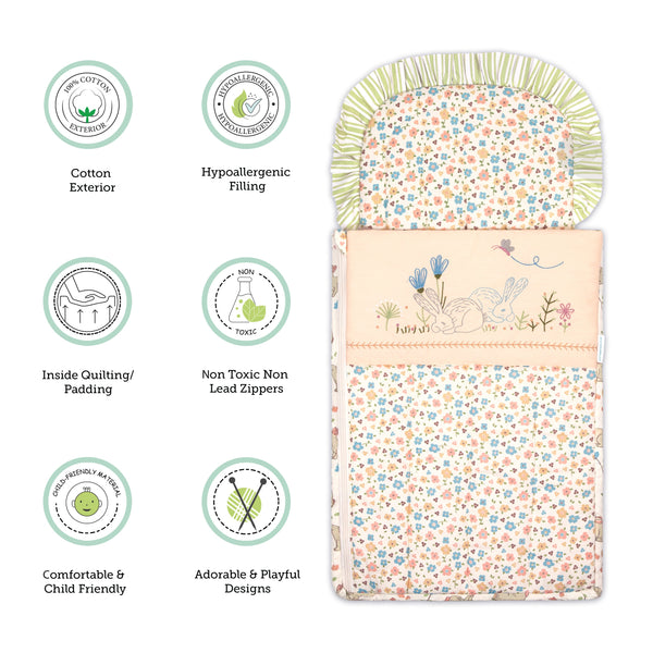 Abracadabra Quilted Nest Bag - Bunny Garden