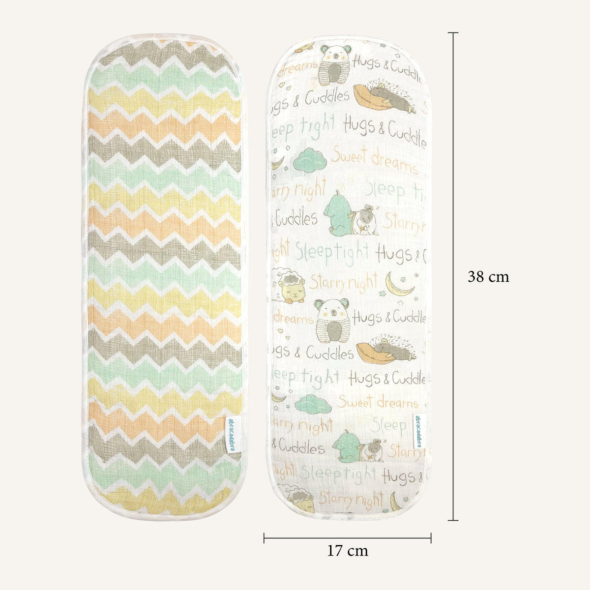 Abracadabra Sleepy Friends Muslin Burp Pads – Pack of 2