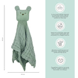 Abracadabra Organics 6-Layer Security Blanket with Cuddle Toy – Bear