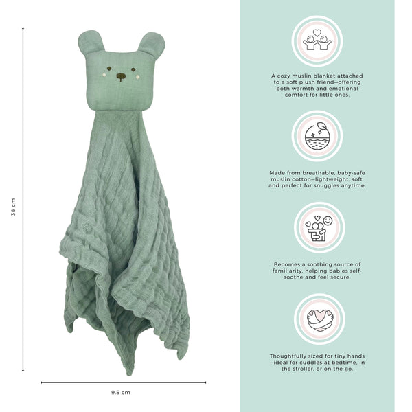 Abracadabra Organics Collectible Security Blanket with Cuddle Toy Bear