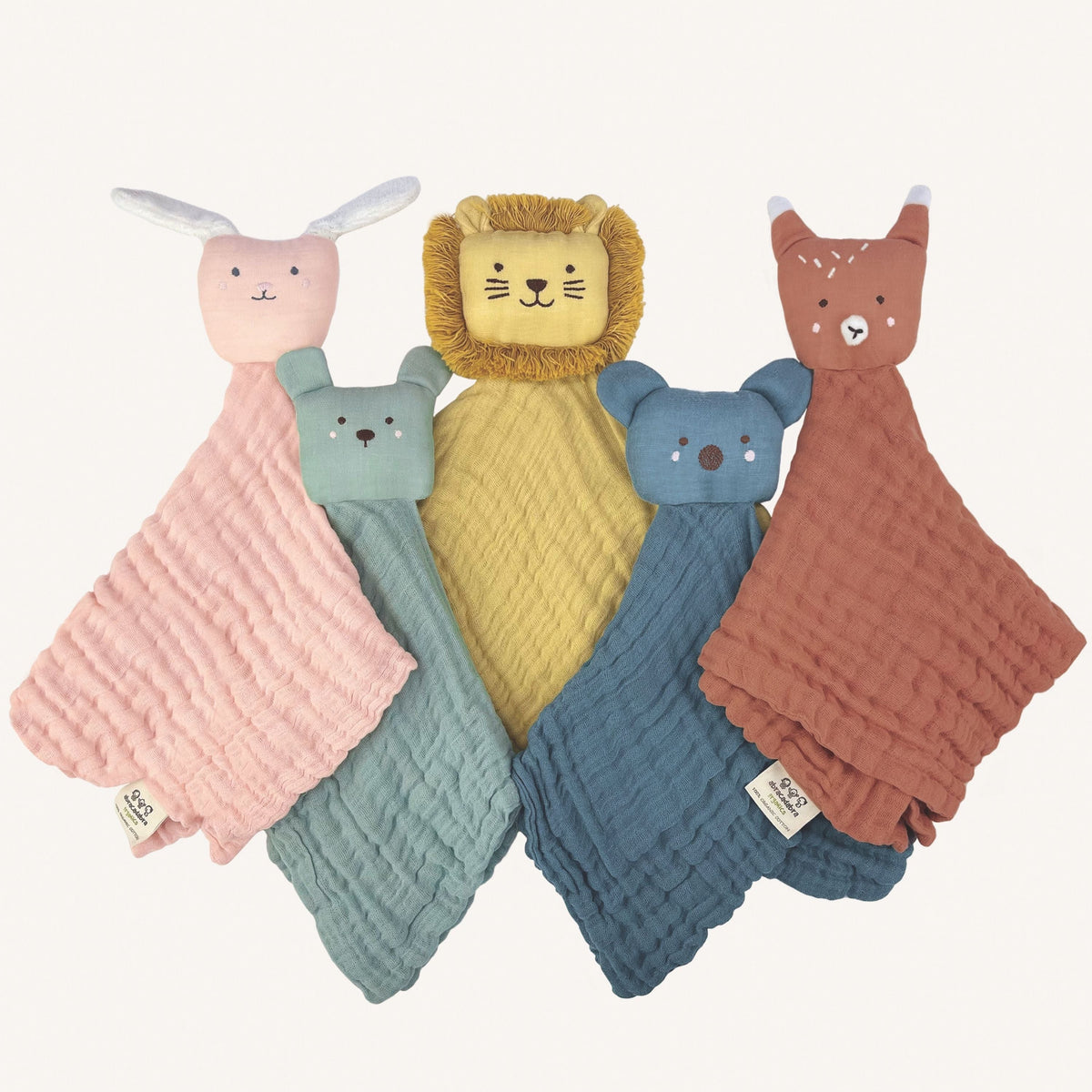 Abracadabra Organics 6-Layer Security Blanket with Cuddle Toy – Bear