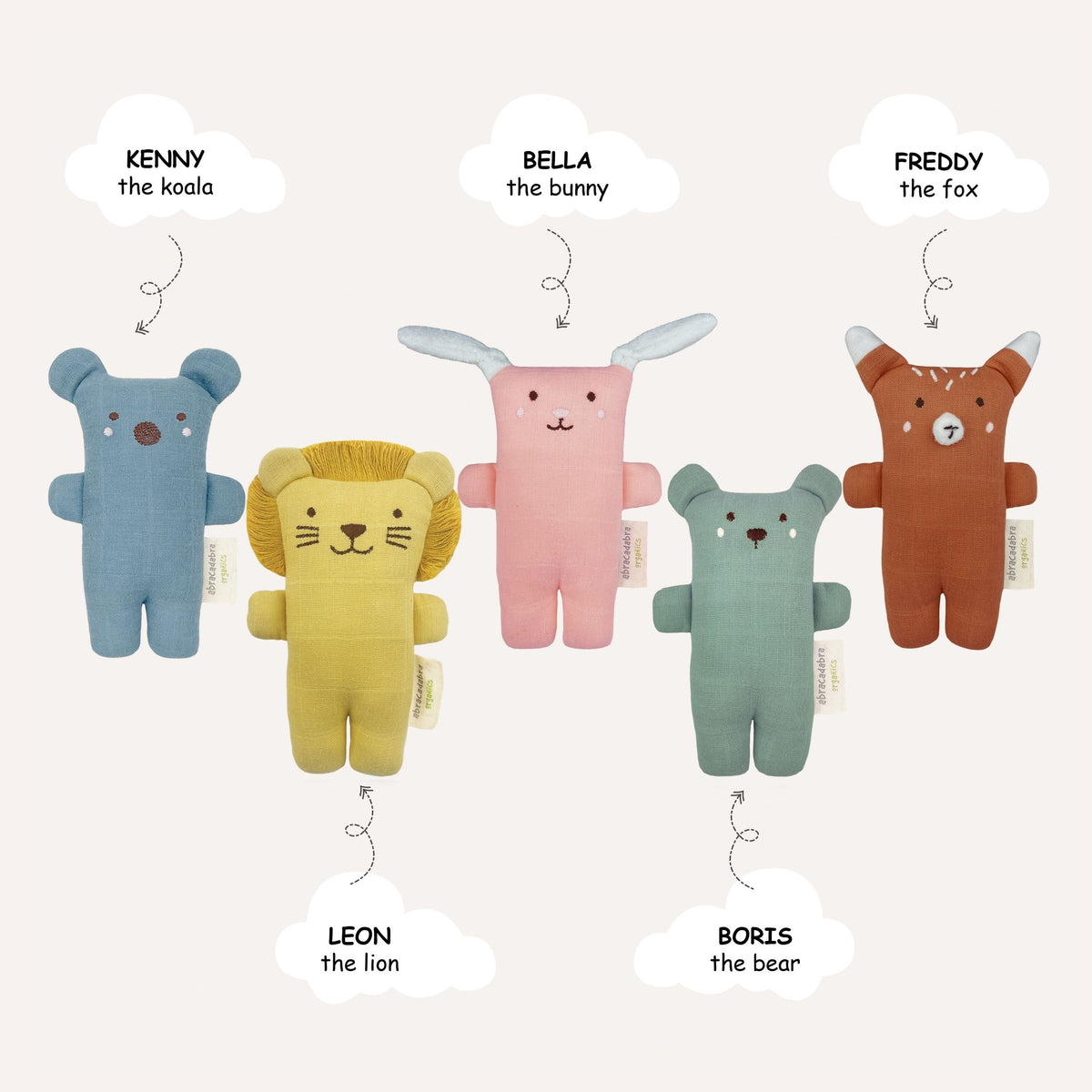Abracadabra Organic Cuddle Toy Bunny 38 × 38 × 4 cm Natural