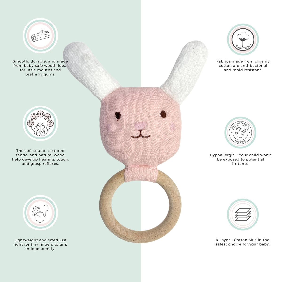Abracadabra Organics Teether Bunny Natural