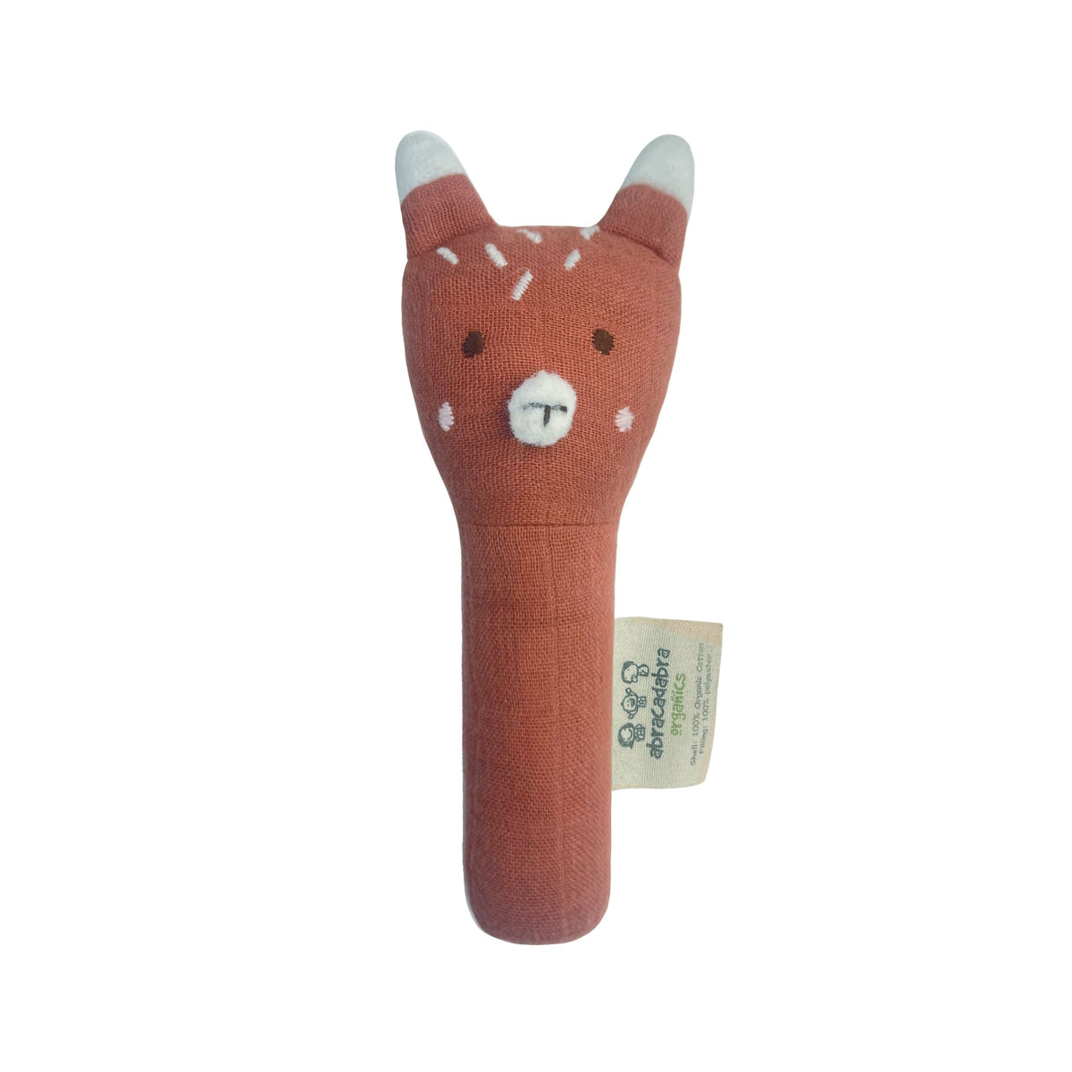 Abracadabra Organic Face Rattle Fox 20 × 9 × 5 cm Multicolour