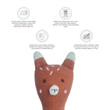 Abracadabra Organic Face Rattle Fox 20 × 9 × 5 cm Multicolour