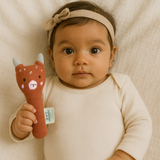 Abracadabra Organic Face Rattle Bear 20 × 9 × 5 cm Multicolour